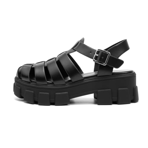 Colgo Womens Platform Wedge Sandals Chunky Block Heeled Adjustable Buckle Fisherman Sandals for Summer3