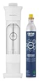 GROHE Blue Fizz Sparkling Water Maker Starter Set (with CO2 Level Preset, BPA-Free Water Bottle 850ml, CO2 Bottle 425g), White, 31941L00