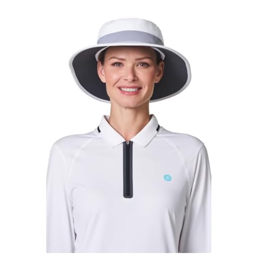 Coolibar UPF 50+ Men's Women's Fore Golf Hat - Sun Protective (Medium/Large- White/Steel Grey)