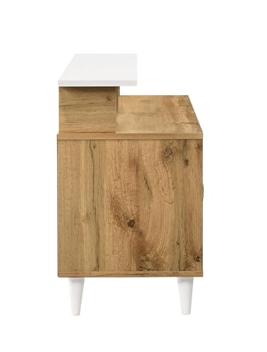 Image of DeckUp Capella Engineered Wood TV Unit (Wotan Oak & White, Matte Finish)