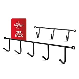 LouMaxx 10231 Hakenleiste 2er Set Schwarz