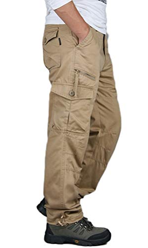 メンズ カーゴパンツ 作業着 アウトドア パンツKhaki 2XL