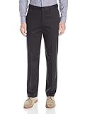 Savane Men's Flat Front Stretch Ultimate Performance Chino, Black, 42W x 29L