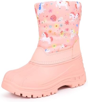 FANTURE Boys Girls Snow Boots Winter Waterproof Resistant Cold We...