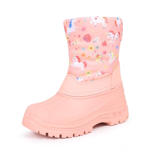 FANTURE Boys Girls Snow Boots Winter Waterproof Resistant Cold Weather Outdoor Shoes (Toddler/Little Kid)