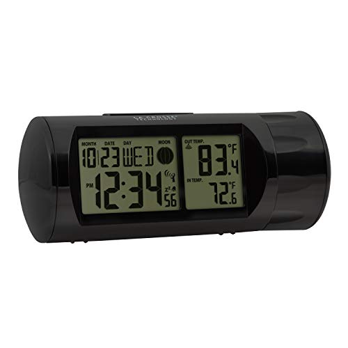 La Crosse Technology 616-143 Projection Alarm Clock With Backlight With In/Out Temp, 7.09" L X 2.87" H, Black #TOP2