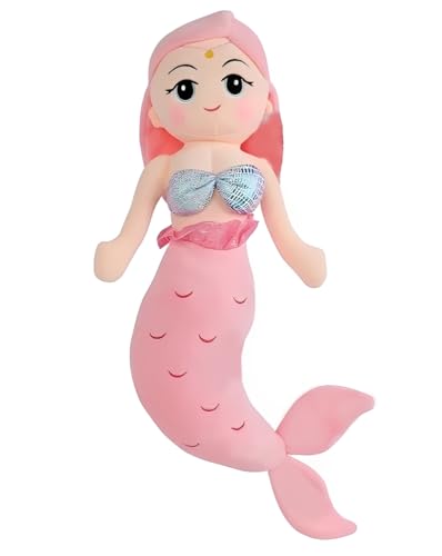 Image of Tickles Mermaid Doll Soft Stuffed Plush Sleeping Clip Leg Pillow for Kids Boys & Girls Birthday Gift (Color: Pink Size: 60 cm)