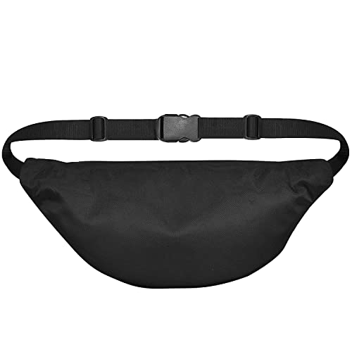 Image of Unisex Waist Pack Travel Handy Hiking Zip Pouch Elegant Style Document Money Phone Belt Sport Bag Bum Bag for Men and Women Nylon Adjustable Strap (Black)