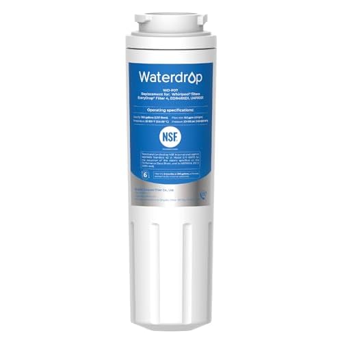Waterdrop EDR4RXD1 Refrigerator Water Filter,Replacement for EveryDrop® Filter 4, Whirlpool® UKF8001, 4396395, Maytag® UKF8001AXX-200, UKF8001AXX-750, Kenmore® 46-9006, WD-F07
