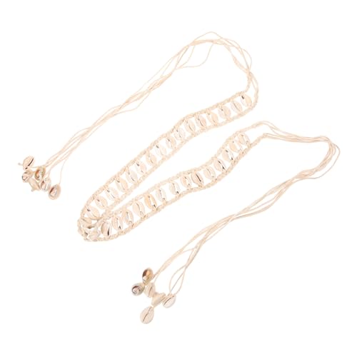 VALICLUD Women Shell Waist Belt Natural Woven Bohemian Style Dress Accessory for Teen and Women Chic Decorative Waistband for Dresses Skirts Jeans and Casual Wear
