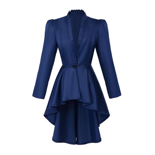 Chaqueta medieval gótica mujer manga larga abrigo esmoquin steampunk negro