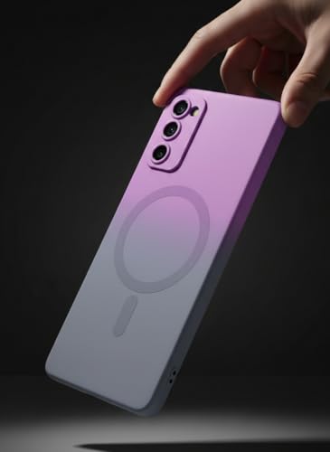 Image of amazon basics Gradient Mag-Safe Case for Samsung Galaxy S20FE 5G | Soft Silicone Shockproof Cover with Camera Protection | Slim Lightweight Design | Smooth Touch & Durable - Purple & Gray
