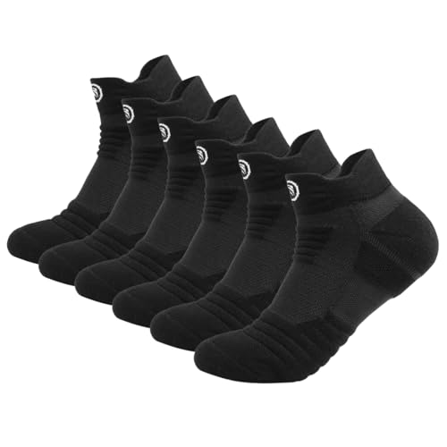 Consejos para Comprar Ropa de Running para Hombre los 5 mejores. 44 micsun 6 Pares Calcetines Deportivos para Hombre con Parte Inferior de Toalla Gruesa, Calcetas de Tobillo de Pecho Bajo, Calcetín Deportivas para Correr, Basquetbol, Running,...