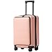 Produktbild COOLIFE Business-Trolley Reisekoffer Vergrößerbares Gepäck (Nur Großer Koffer Erweiterbar) ABS+PC Material mit TSA-Schloss und 4 Stumm schalten Rollen (Kirschblüte Pulver, Handgepäck(S))