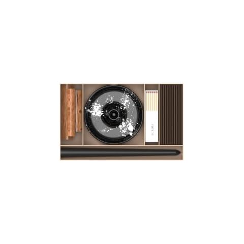 Ecrou Palo Santo Incense Sticks and Candle Holder Set in Black (Includes Lighters, Coffee Sticks, Candles and Bowls) for Relaxing and Purifying Air Cover