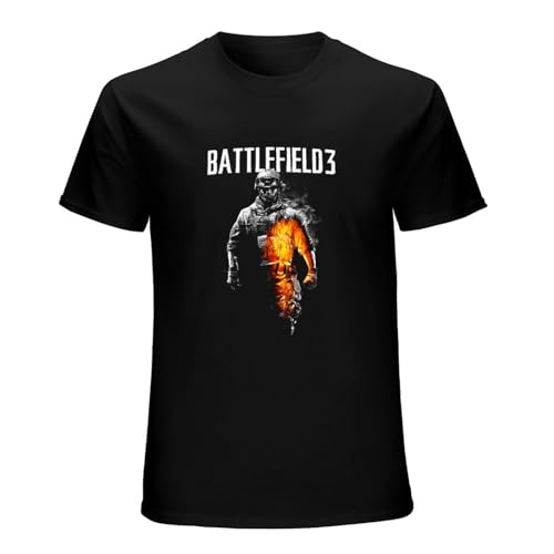 Parlede Battlefield 3 - Camiseta de manga corta para hombre, 100 % algodón, color negro, Negro, L