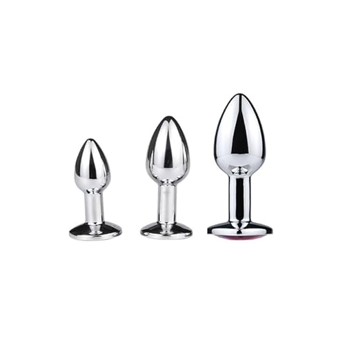 Conjunto de 3 peças Aço inoxidável Metal Iniciante Plug Kit anais feminino pequeno Brinquedos Anais