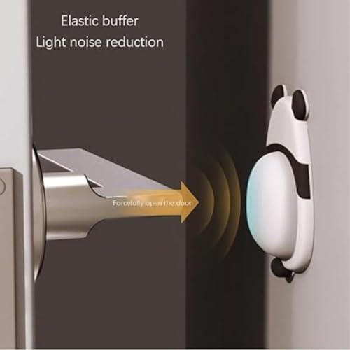 Image of KIMEE Penguin Shape Silicone Wall Protector Door Stopper | Soft Rubber Bumper for Door Handle, Fridge & Furniture | Noise & Scratch Protection (Pack of 2) (Penguin - Black)
