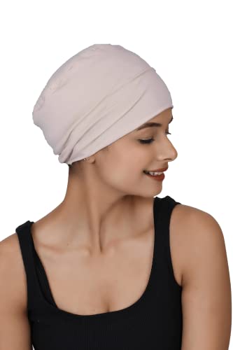 Image of The Headscarves Women Silky Soft Bamboo Viscose Sleep Cap for Hair Loss Chemo Headwear Skull Cap Free Size (Multicolor) (HS3 Multicolor)