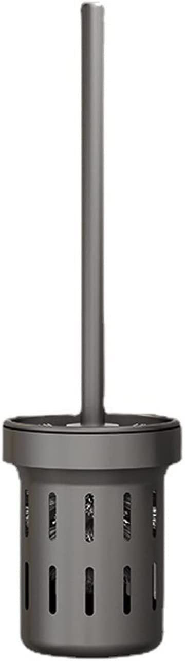 Brosse et support pour cuvette de toilette carrée en métal gris pour un nettoyage mural chic
