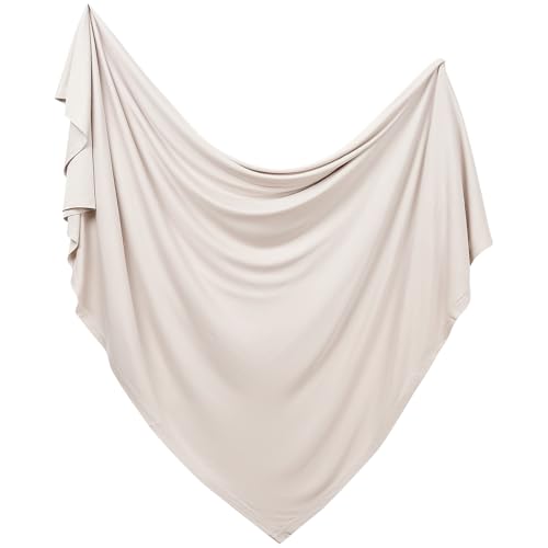 Image of PurComfy Supersoft Swaddle Blanket, Premium Bamboo Viscose Baby swaddling Blankets for Newborns, Lightweight & Breathable Swaddle Blankets for Boys and Girls, 47” x 47”, Neutral Baby Essentials