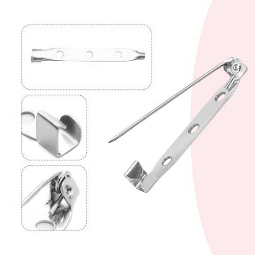 image for EllaYIDOI 100pcs Brooch Pin Backst - 20mm/25mm/38mm/45mm Silver Bar Pi