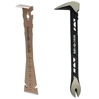Spec Ops Tools Trim and Pry Bar Set, 9.5" and 10" High-Carbon Steel Nail Pullers