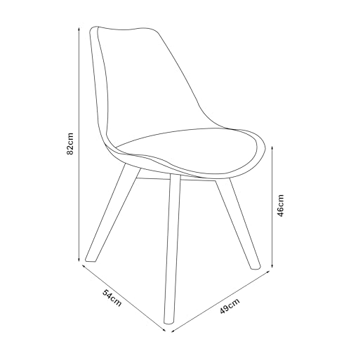 Set FläTen Di 4 Sedie Da Sala Con Seduta Imbottita Rivestimento In Similpelle Beige [En.Casa] - 3