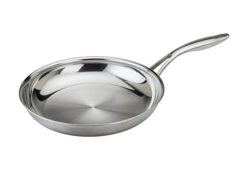 Image of Triply Stainless Steel Frying Pan - Nonstick Skillet with Heavy Bottom & Heat-Resistant Handle Induction, Gas & Oven Safe - Professional Cookware for All Cooktops Dishwasher Safe