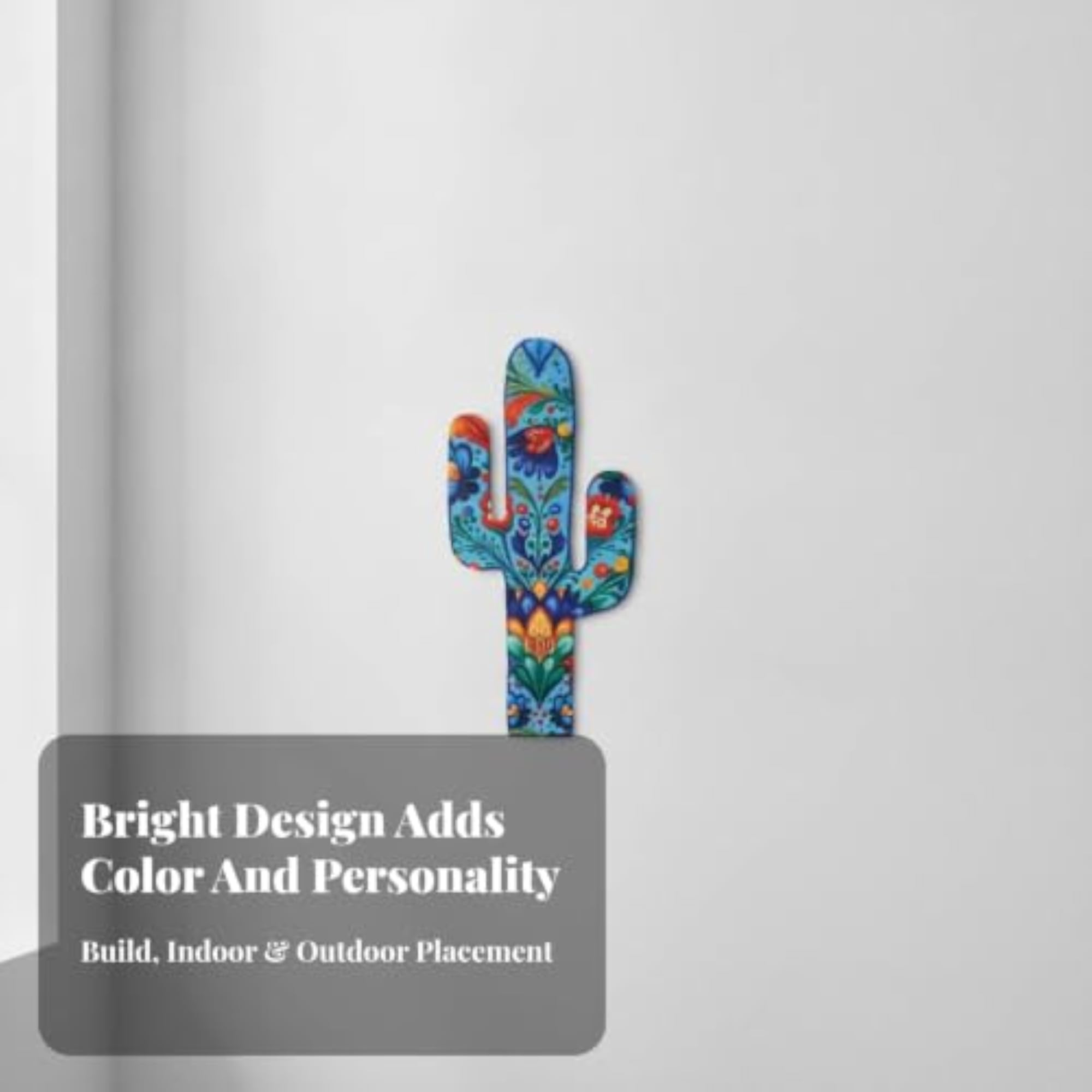 Lightweight Metal Cactus Wall Art for Living Room