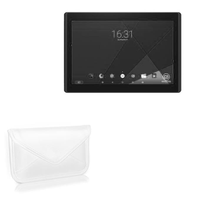 BoxWave Case Compatible with Glory Star Jarvis Touchscreen All in One (10.1 in) - Elite Leather Messenger Pouch, Synthetic Leather Cover Case Envelope Design - Ivory White