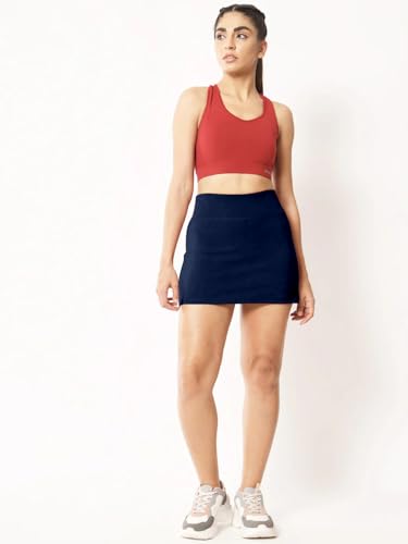 Image of Mehrang Skirt with Shorts for Women's & Girl's Solid High Waist Flared Skater Short Mini Skirt