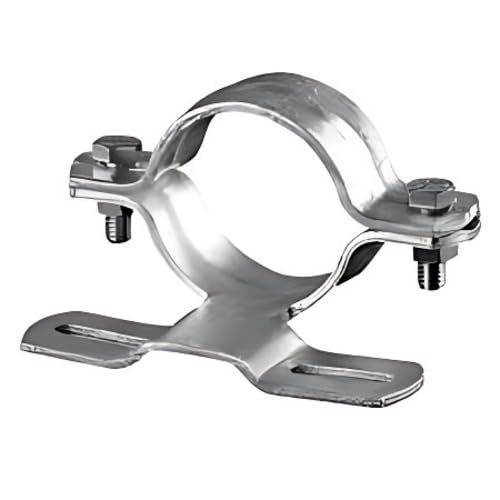 1x R307 Rohrschelle Pfostenschelle Schilderklemme für Stange Ø 76 mm (70 mm Lochung) aus feuerverzinktem Stahl inkl. Schrauben und Muttern | Made in Germany