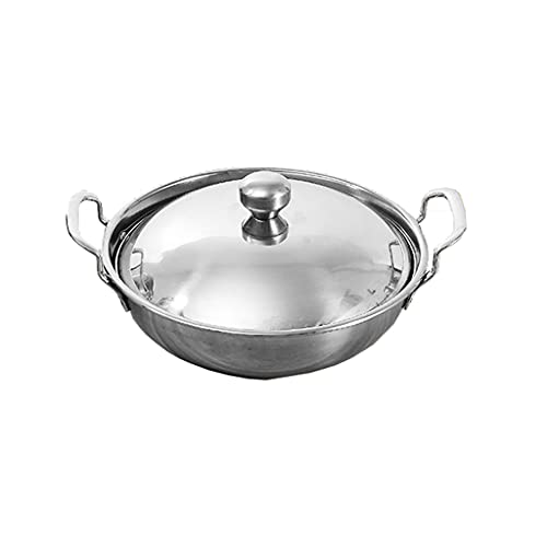 Wok pequeño acero inoxidable pulido 22 cm con tapa miniatura 1