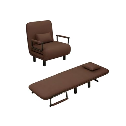 samchu 2 人用ソファベッド 折りたたみ式 コンパクトサイズ リクライニング 5 段調整 シンプルベッド 即納品 ダブルソファ 書斎・リビング用 昼休み用 家具 (コーヒー色)