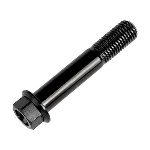 Image of Titanium Bolt M12 30 35 40 45 50 55 60 65 70 75 80 85 90mm Hex Small Flange Head for Motorcycle Car Modification Pack of 4 (M12x65mm Pitch 1.5, Black)