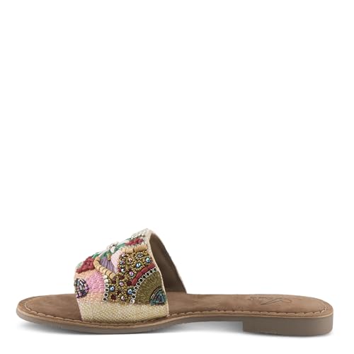 Azura Women's SUGARPLUM Beaded Slide Sandals – Embroidered Design, Crystal Accents, Suede Footbed, Made in India3