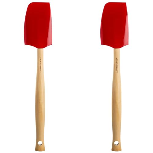 Le Creuset Craft Spatula, Medium, Silicone, Cerise, One Size, 93010602060000 (Pack of 2)