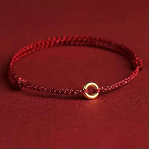 Imagen de Pulsera Ajustable con Anillo Circular Trenzado a Mano