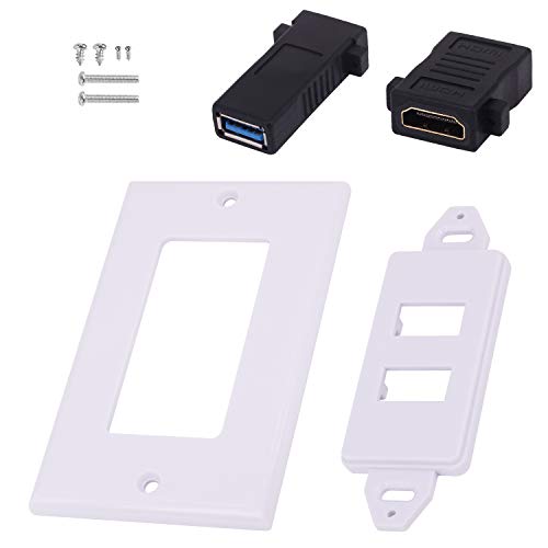 Placa de pared para 2 interruptores para ocultar cables sin romper el tabique 7