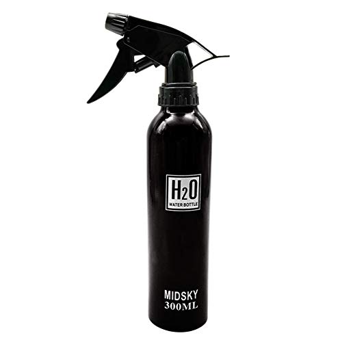 Bottiglia Spray Vuota in Alluminio per Parrucchieri 300 ml Spruzzino Nebulizzatore Parrucchiere Flacone Spray per Capelli Riutilizzabile per Parrucchiere Barbiere (Nero)