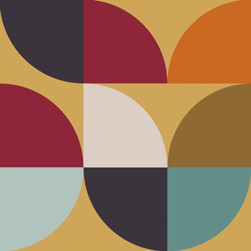 VaryPaper Colorful Geometric Wallpaper Self Adhesive Wallpaper 44.5cmx200cm Patterned Sticky Back Plastic Thick Lining Paper for Wall Art Deco Wallpaper for Bedroom Bathroom Furniture Wrap Shelf Liner