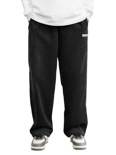 Image of KOTTY Men's Solid|Button|Wide|Loose fit|Corduroy Trousers & Pant for Men