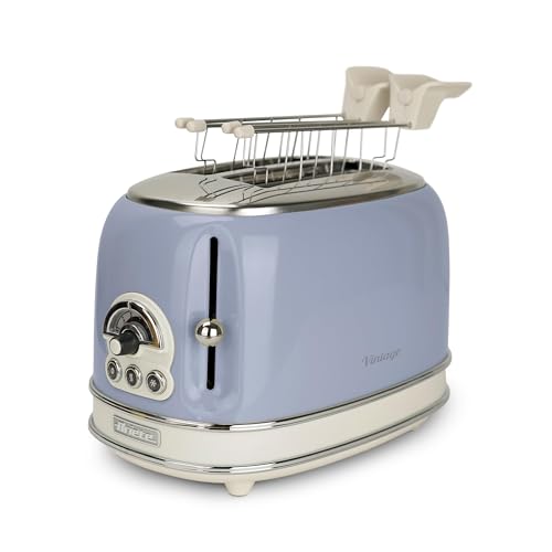 Ariete Grille-Pain 2 Tranches Vintage 155, Grille-Pain 6 Niveaux de Grillage, Éjection...