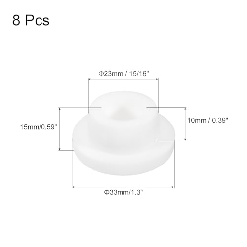 Image of MECCANIXITY 8pcs T-Shaped Silicone Plugs 23mm 15 /16 Inch Dia Snap in Plug Hole Seal Cover Round Rubber Stopper for Kitchen Rubber Bulkheads Waterproof Sealing Plugs White
