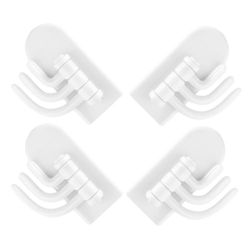 KICHOUSE 4 Pcs Kitchen Door Hook Rotatable Storage Hook Cabinet Hanging Holder Over Door Hooks Clothes Hanger White