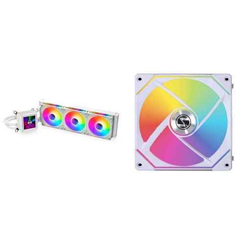 Image of Lian Li Galahad II LCD 360 AIO CPU Liquid Cooler With SL Infinity Fans White - GA2ALCD36INW.US & 140mm White Single Pack Without Controller