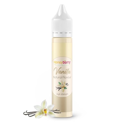 HONEYBERRY Aroma Natural Alimentario – Esencia Líquida Altamente Concentrada para Repostería, Postres, Bebidas y Cocina – Sin Aditivos Artificiales (30ml, Vainilla)