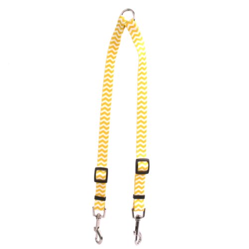 Yellow Dog Design Chevron-Lemon Coupler Dog Leash 3/4