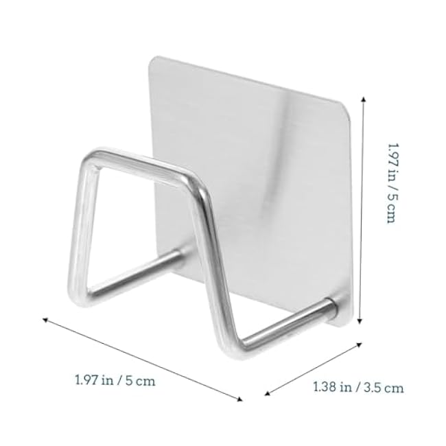 IMIKEYA 6pcs Stainless Steel Sponge Holders Punch Adhesive Wall Mounted Sink Sponge Racks for Kitchen and Bathroom Space Saving Storage